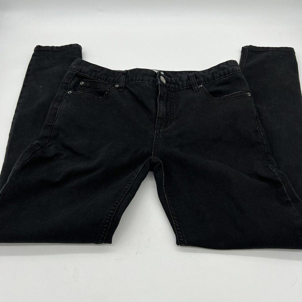 FP Free People Jeans Womens Size 28 Skinny Distressed Stretch Black Denim
